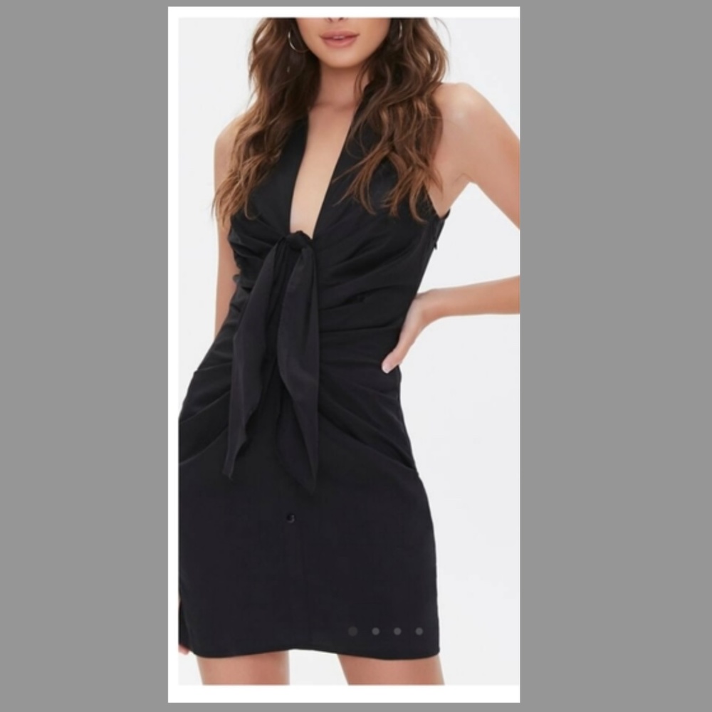Knot-front Mini Dress